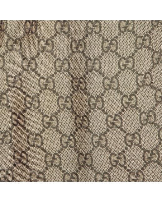 Gucci Natural Gg Supreme Print Silk Trouser