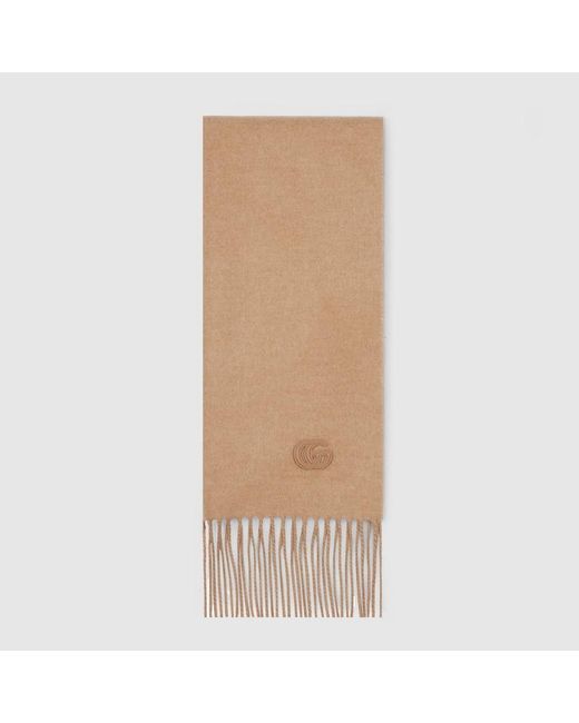 Bufanda De Cashmere Con Parche Gucci de color Natural