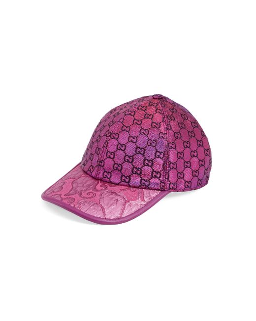 Gucci Purple GG Lamé Jacquard Baseball Hat