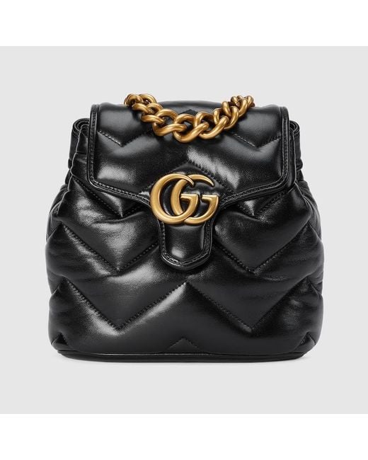 Gucci Black GG Marmont Matelassé Backpack