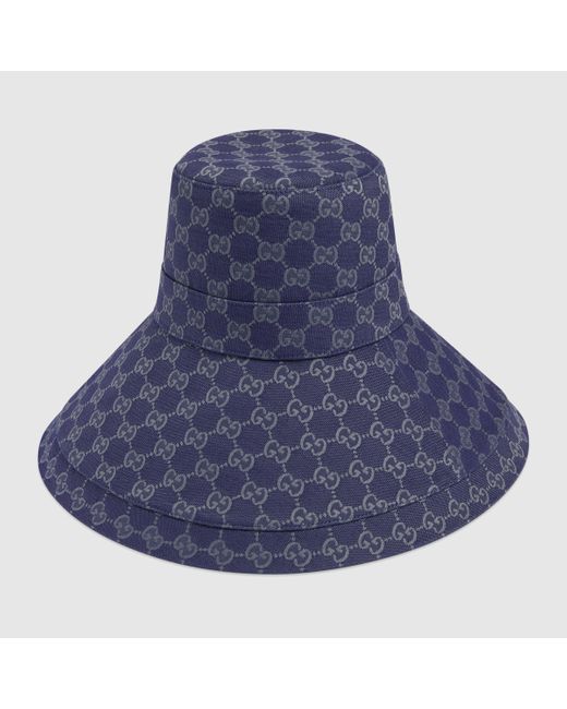 Blue GG Supreme-jacquard denim bucket hat, Gucci