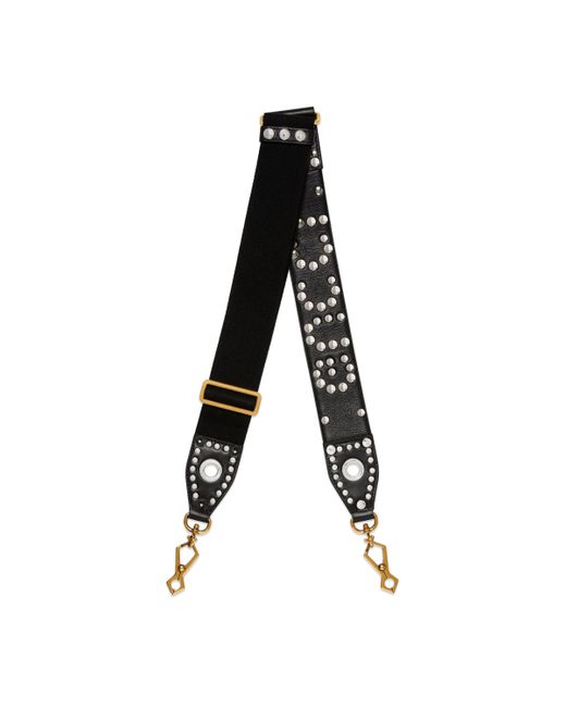 Gucci Wide Studded '' Shoulder Strap in Black | Lyst