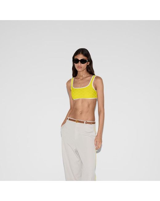 Gucci Yellow Gg Sponge Jersey Bikini