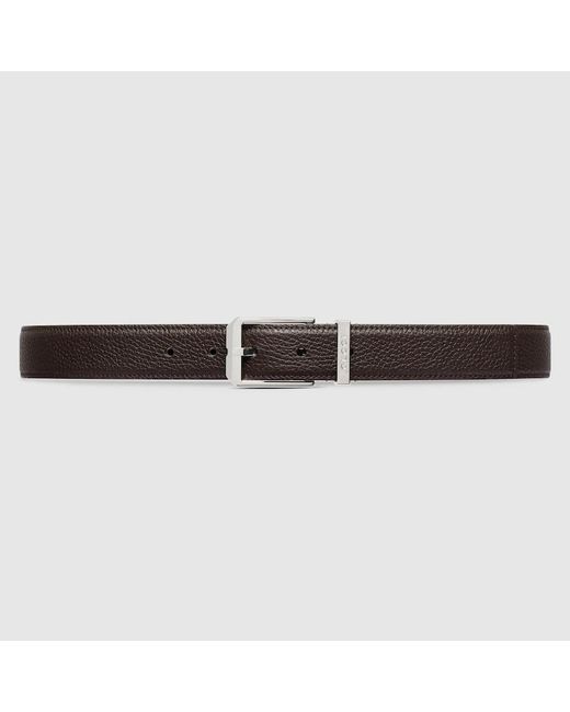Gucci Brown Belt With Rectangular Buckle for men