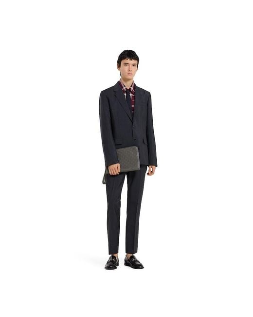 Pouch Gg Emblem Misura Media di Gucci in Gray da Uomo