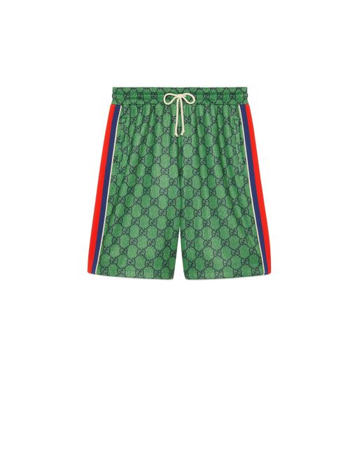 Gucci Synthetic GG Technical Jersey Shorts in Green for Men | Lyst