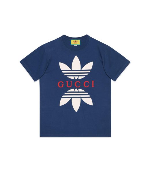 Gucci Adidas X Cotton Jersey T-shirt in Blue for Men | Lyst