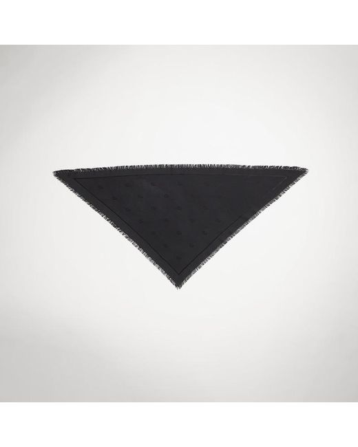 Gucci Black Double G Silk Wool Shawl, Wool