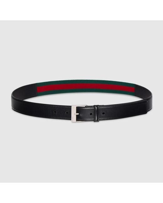 Gucci Black Belt With Squared Buckle, Size 100 for men