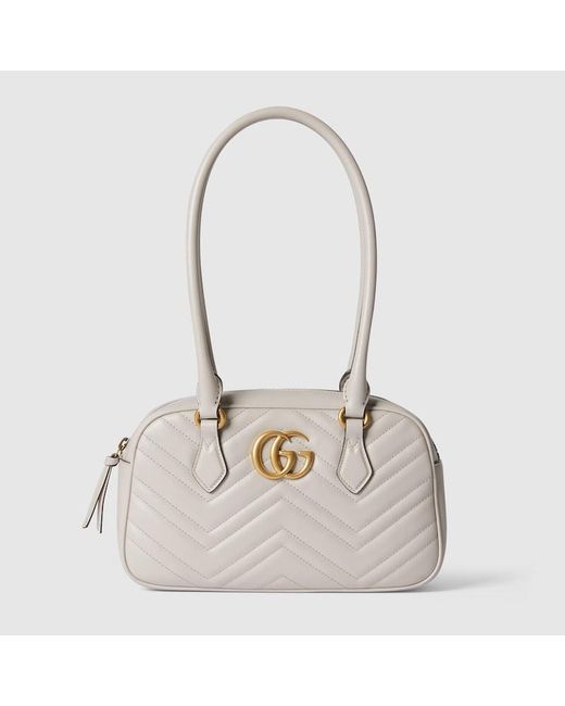 Gucci Natural GG Marmont Small Top Handle Bag