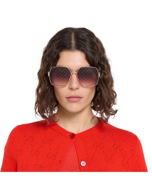 Gucci Brown Oval Frame Sunglasses