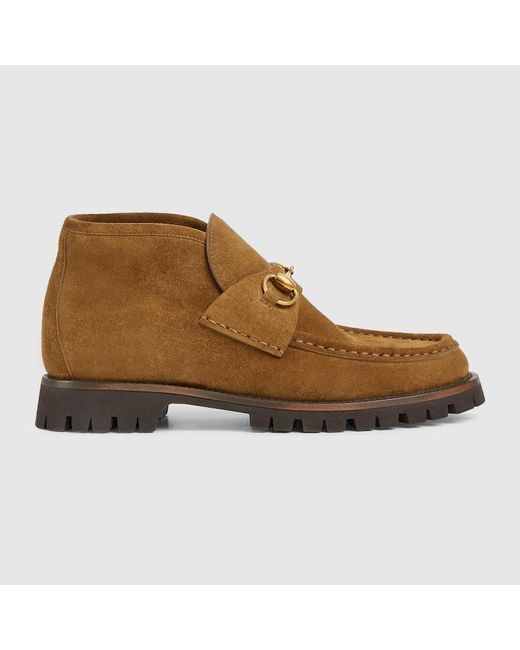 Botín Con Horsebit Para Mujer, Talla Gucci de color Brown
