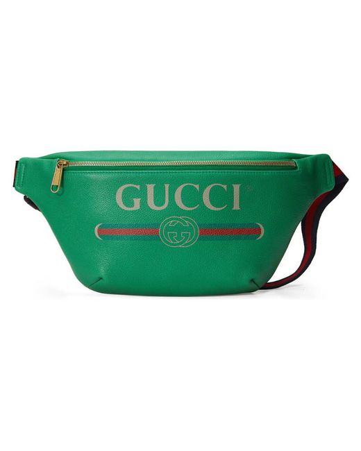 GUCCI: belt bag in coated cotton - Green  Gucci clutch 502095FAB9D online  at