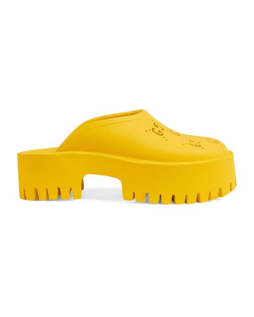 Gucci Yellow GG Slip-on Sandal