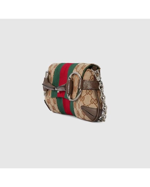 Gucci Brown Horsebit Chain Small Shoulder Bag