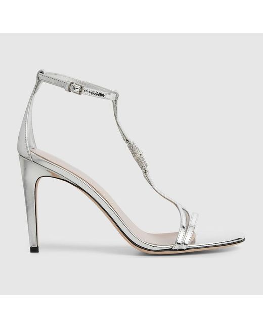 Sandalia Con Bambú Para Mujer, Talla Gucci de color White