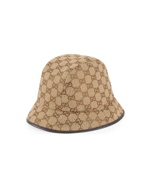 Gucci GG Canvas Crystal Bucket Hat in Beige (Natural) - Lyst