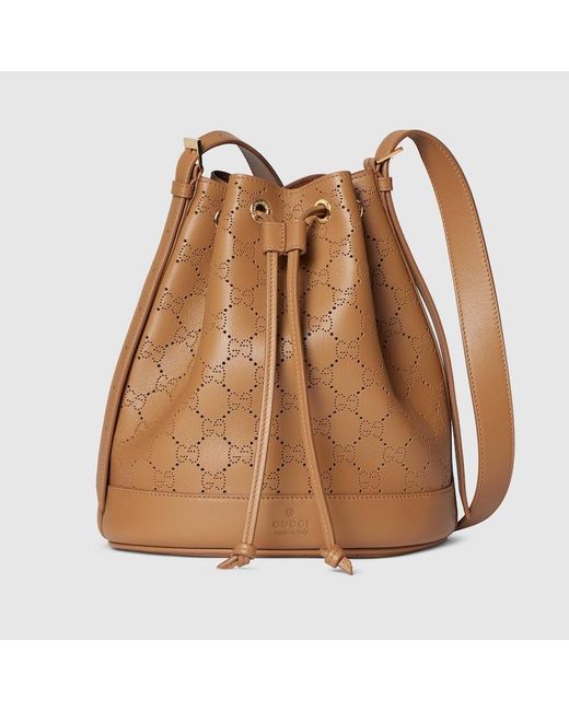 Mini Borsa A Secchiello Venice di Gucci in Brown