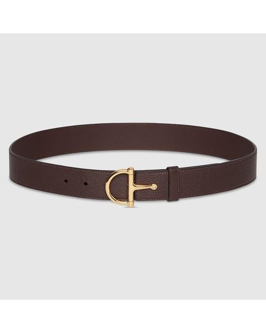 Gucci Brown Belt With Half-Horsebit Buckle, Size 100