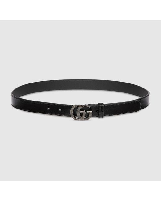 Gucci Black Belt With Double G Buckle, Size 85