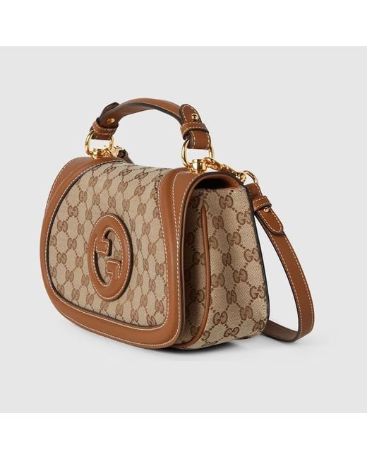 Gucci Brown Canvas Blondie Top-Handle Shoulder Bag