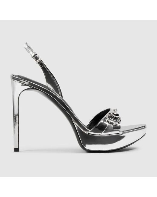 Gucci Metallic Donna Platform Sandal, Leather