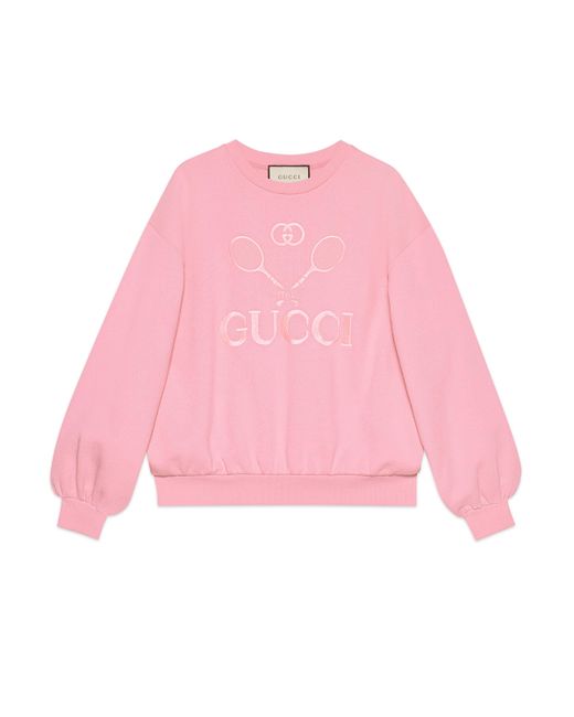 Gucci Pink Oversize Sweatshirt With Tennis