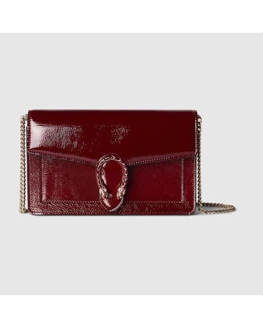 Portafoglio Dionysus Con Catena di Gucci in Red