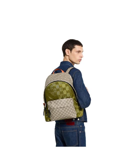 Zaino Match Con Gg Misura Media di Gucci in Green da Uomo