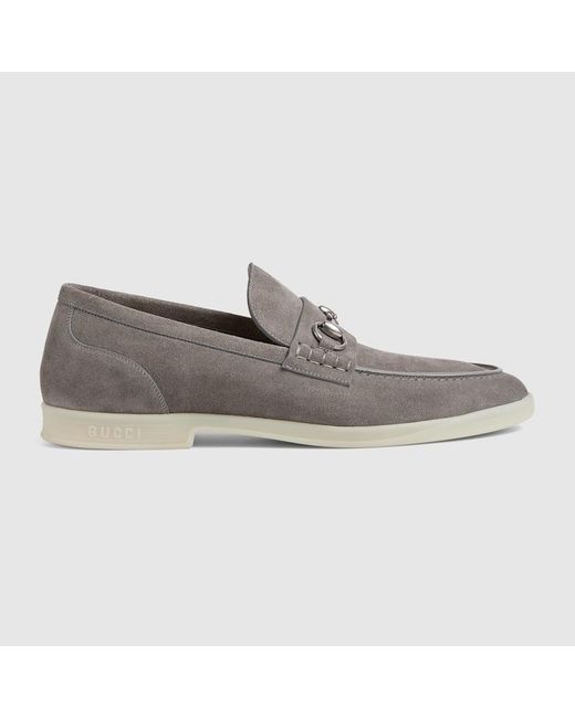 Gucci Gray Loafer With Horsebit for men