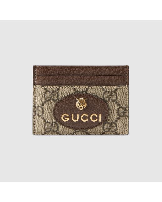 Gucci Kingsnake Print GG Supreme Card Case in Blue for Men