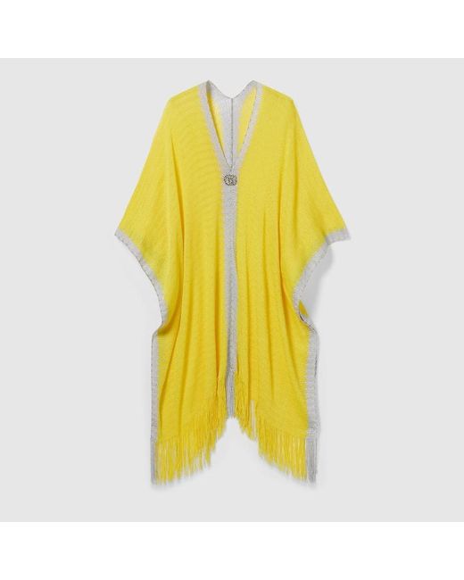 Gucci Yellow Lamé And Viscose Dress With Double G