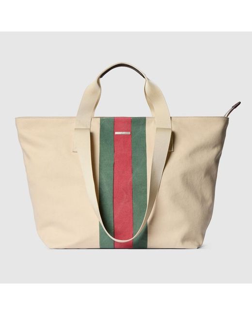 Gucci Natural Positano Medium Tote Bag, Fabric for men