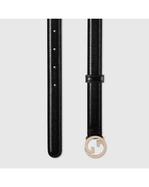 Gucci Black Blondie Thin Belt, Size 75, Leather
