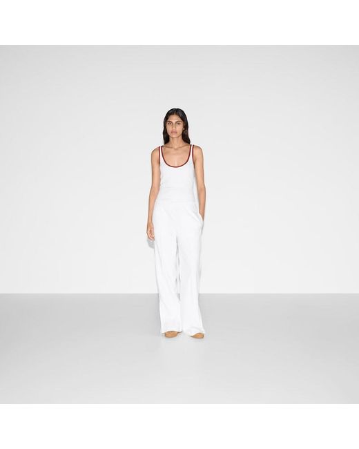 Gucci Ggジャカード パンツ, ホワイト, ウェア White