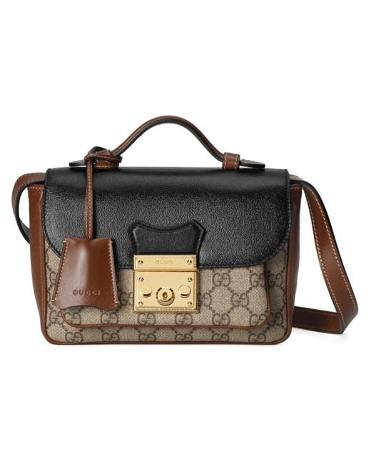 GUCCI Padlock Mini Bag in Black Leather and Canvas