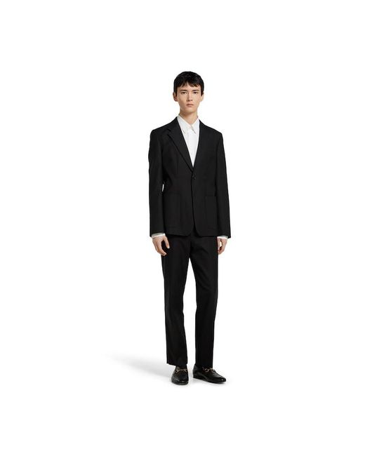 Gucci Black Single Breasted Cotton Canvas Jacket for men