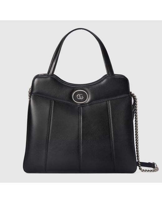 Gucci Black Petite GG Medium Tote Bag
