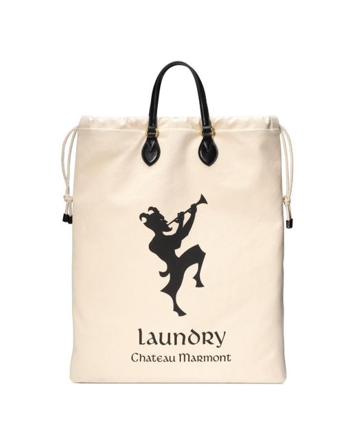 Borsa shopping con stampa Chateau Marmont di Gucci in White