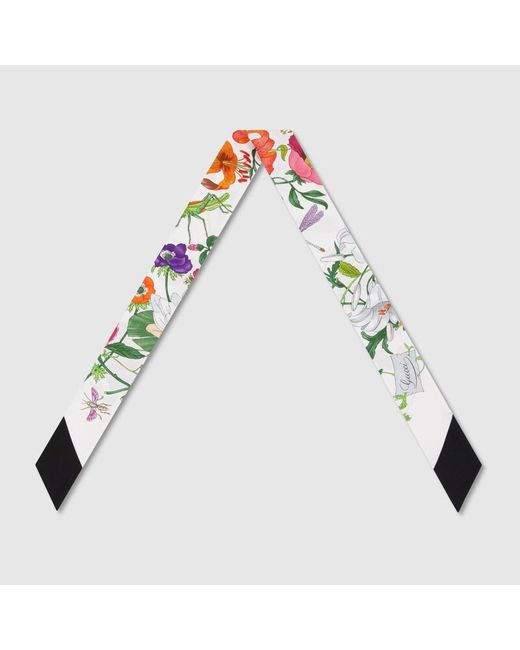 Gucci Black Printed Silk Twill Ribbon