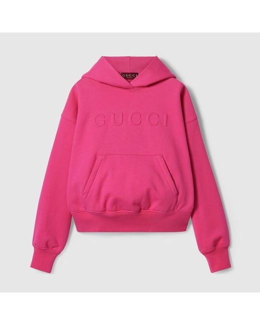 Sweat-shirt À Capuche En Jersey De Coton Gucci en coloris Pink