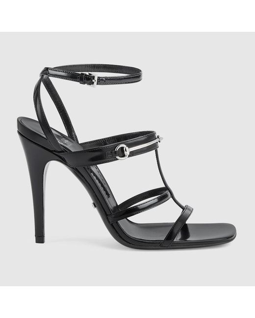 Sandales Avec Détail Mors Fin Pour Gucci en coloris Black
