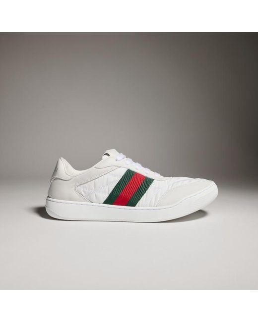 Gucci White Screener Sneaker, Uk