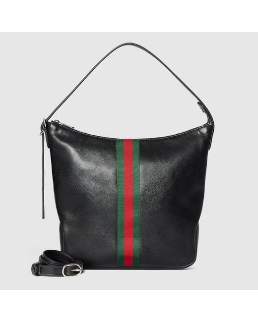 Gucci Black Lunetta Medium Crossbody Bag, Leather