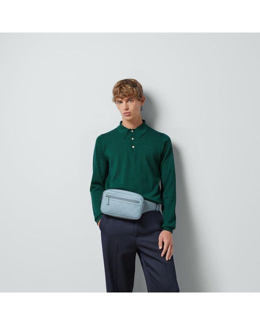 Gucci Blue GG Rubber-effect Belt Bag for men