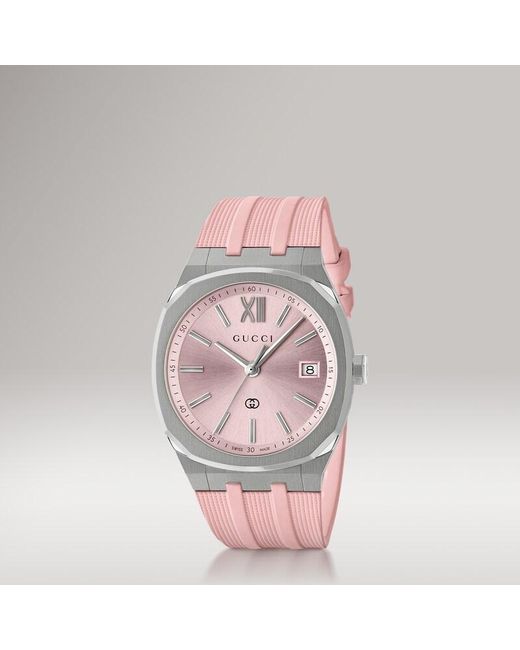 Gucci Pink 25H Watch, 36Mm, Steel