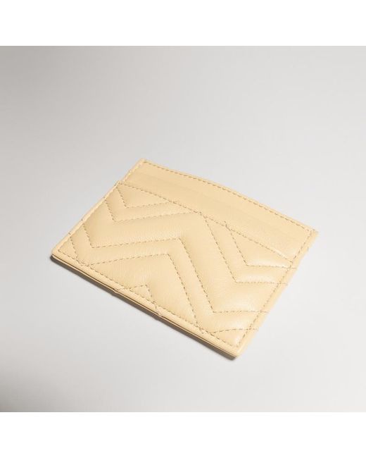 Gucci Natural Gg Marmont Card Case, Leather