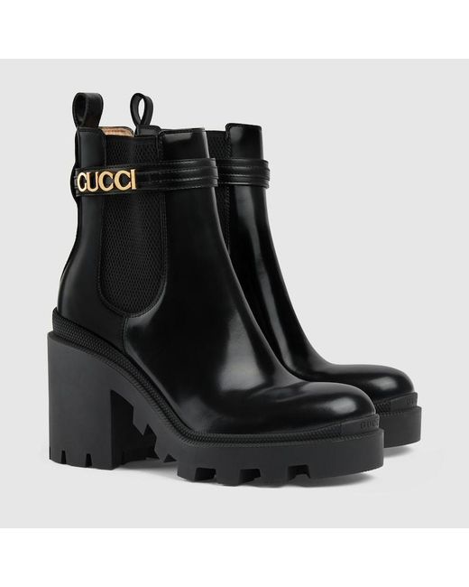 Gucci Black Ankle Boot With Logo