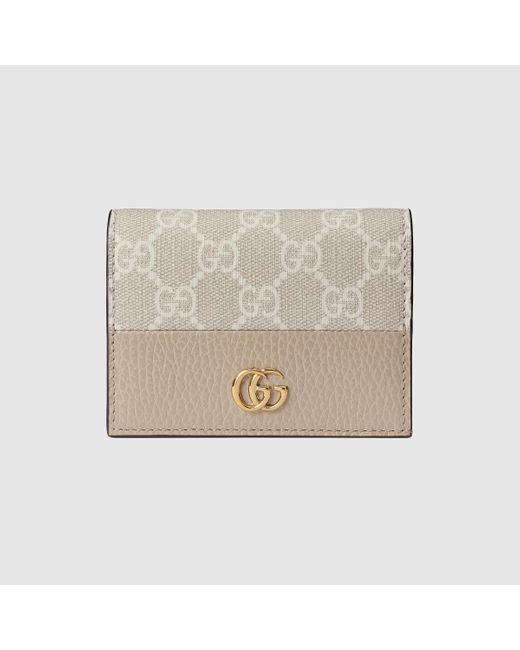 Gucci オンライン限定 ダブルg カードケース ウォレット, ニュートラル, Leather Natural