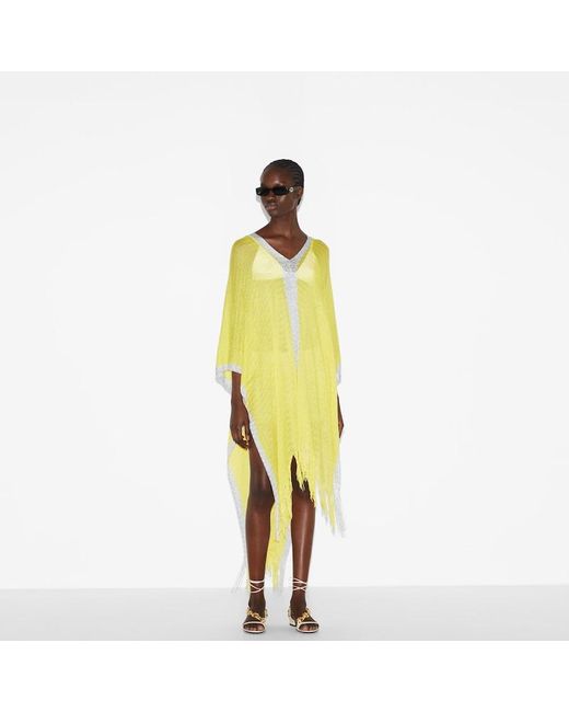 Gucci Yellow Lamé And Viscose Dress With Double G
